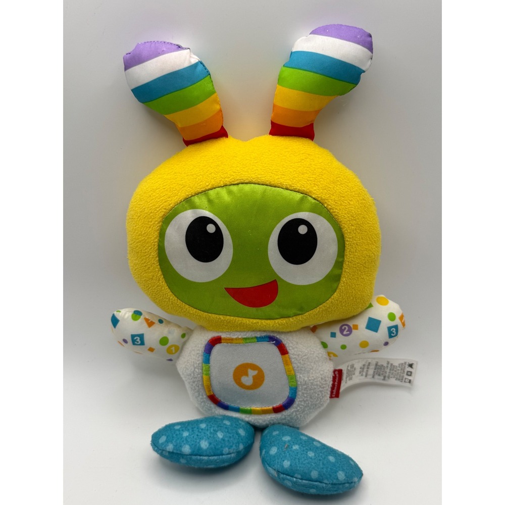 Fisher-Price Bright Beats BeatBo Plush Learning Toy Yellow Rainbow Working